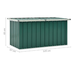 vidaXL Boîte de rangement de jardin Vert 129x67x65 cm pas cher