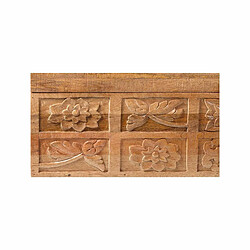 BOIS & CHIFFONS Coffre sculpté bois métal