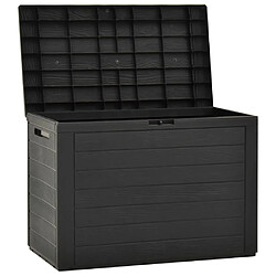 Helloshop26 Coffre de jardin plastique - Anthracite pas cher