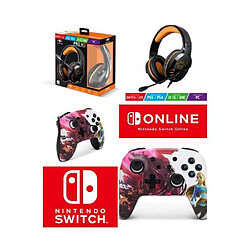 Spirit of Gamer Pack Manette Switch Zelda Blood Moon + Casque Gamer H3