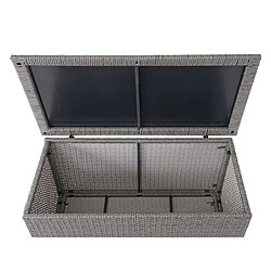 Acheter Decoshop26 Coffre de jardin résine tressée - Gris