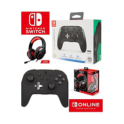 SPIRIT OF GAMER Pack Manette Switch Noire + Casque PRO H3 Rouge