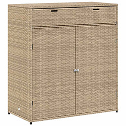 vidaXL Armoire de rangement jardin - 113 cm - Beige