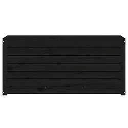 Helloshop26 Coffre de jardin bois de pin 101 x 50,5 x 46,5 cm - Noir