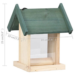 vidaXL Mangeoires à oiseaux 4 pcs - Bois de sapin pas cher