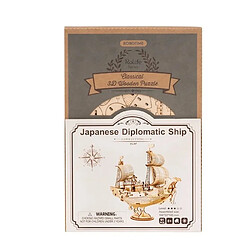 Robotime puzzle 3D mécanique en bois navire diplomatique japonais