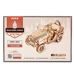 Robotime Maquette Jeep Willys en bois 1/18