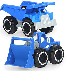 Lot de 3 camions de chantier jouet - Bleu