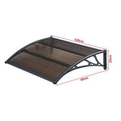 Helloshop26 Auvent de Porte 120x80 cm Noir Marron