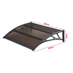 Helloshop26 Auvent de Porte d'Entrée 100 x 100 cm Noir Marron