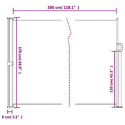 vidaXL Auvent latéral rétractable - Beige 170x300 cm pas cher