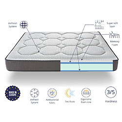 Xaluca Royal Visco 150x190 - Épaisseur 22 cm pas cher