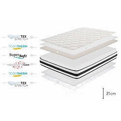 Moonia Matelas Maxim 21cm, 160 X 200cm pas cher
