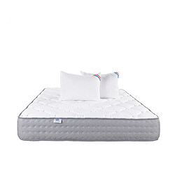 LUXURY LITERIE Matelas 160x200 cm, Zen, 20 cm, mémoire de forme, ferme, face été/hiver + 2 oreillers