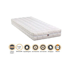 Nuits d'Or 90x190 Matelas mémoire de forme - Très ferme - 60 kg/m³ - 5 zones - Oeko Tex