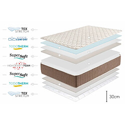 Moonia Matelas Magnum, 30cm, 160x200cm pas cher