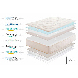 Moonia Matelas Regal Prime, 140x190 cm pas cher