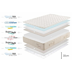 Moonia Matelas Royal Cashmere, 140x190 cm pas cher