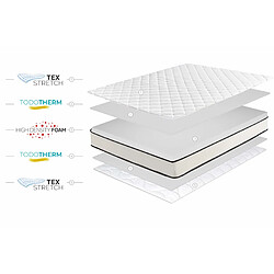 Moonia Matelas Slim Max 15cm, 140 X 190cm pas cher