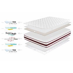 Moonia Matelas First Class Edition 21cm, 140 X 190cm pas cher