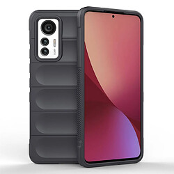Htdmobiles Coque Xiaomi 12 Lite gris foncé Coque silicone gel fine - Film écran inclus - Protection 3D
