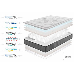 Moonia Matelas Hexacare 28cm 90X200cm pas cher