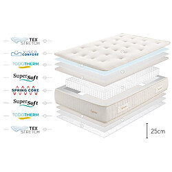 Moonia Matelas Supreme Ressorts Ensachés, 150x190cm pas cher