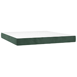 Matelas à Ressorts Ensachés VidaXL 160x200 - Velours Vert Foncé