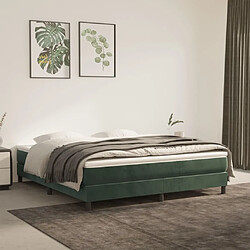 Matelas à Ressorts Ensachés VidaXL 160x200 - Velours Vert Foncé
