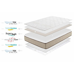 Moonia Matelas Bamboo Fresh 21cm 140x190cm pas cher