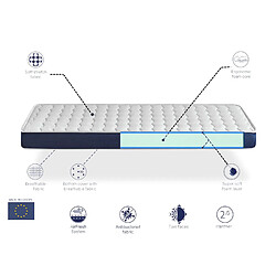 Xaluca Lot 2 Matelas Ergo Confort - 80X190 - Épaisseur 14 cm pas cher