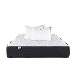 Luxury Literie Matelas 140x190 Sérénité - Ressorts Ensachés Matelas très ferme - Mousse haute densité - Thermorégulatrice - Épaisseur 27 cm - Oreillers inclus