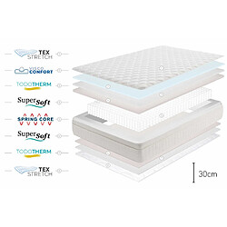 Moonia Matelas Box Spring Premier - 150X190, 30cm pas cher