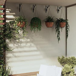vidaXL Supports panier suspendu 4 pcs - Noir