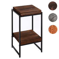 Mendler Table à Fleurs HWC-K71 - Brun Foncé