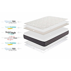 Moonia Matelas Nordic Flex 21cm, 150 X 190cm pas cher