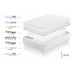 Moonia Matelas Royal Exclusive Ressorts ensachés, 30cm, 135x190cm pas cher
