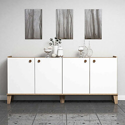 Hanah Home Buffet 4 portes 1 tiroir - Chêne