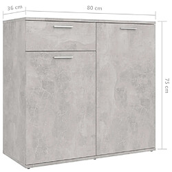 VidaXL Buffet Gris Béton 160x36x75 cm pas cher