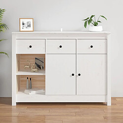 vidaXL Buffet Blanc - Bois massif de pin