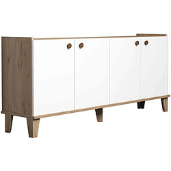 Hanah Home Buffet 4 portes 1 tiroir - Chêne