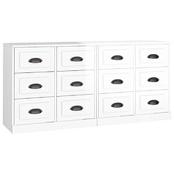 vidaXL Buffets 2 pièces blanc brillant
