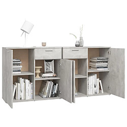 Acheter VidaXL Buffet Gris Béton 160x36x75 cm