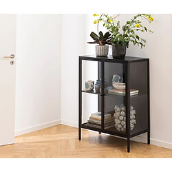 MES Buffet - Verre et métal - Noir - 80 x 40 x 98,7 cm