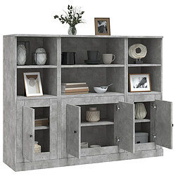 Acheter vidaXL Buffets 3 pcs - Gris béton