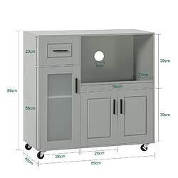 Avis SoBuy FSB78-HG Meuble Micro-Ondes Buffet sur roulettes - Gris