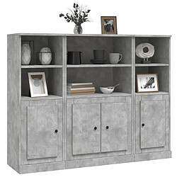 Avis vidaXL Buffets 3 pcs - Gris béton