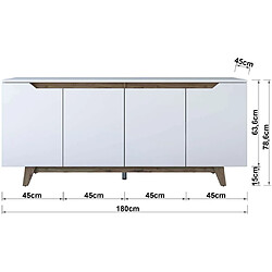 Avis Hanah Home Buffet en aggloméré Venis - Blanc Noyer