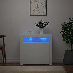 vidaXL Buffet LED Blanc 75 cm - Bois d'ingénierie
