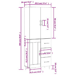VIDAXL vidaXL Buffet haut Gris béton pas cher